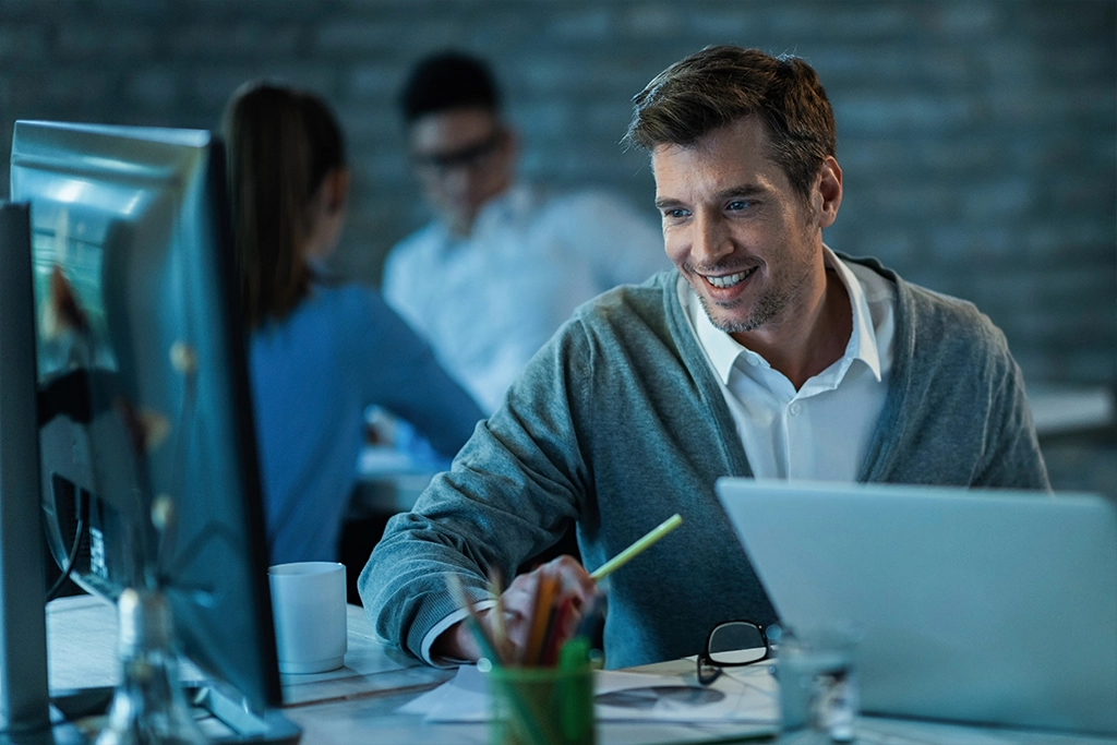 Business owner working in a system built around their own workflow