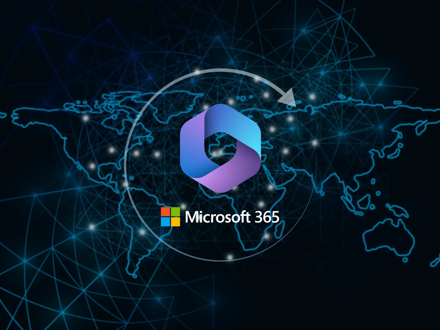 Microsoft 365 apps connected across a company network